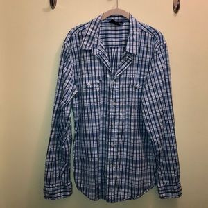 Men’s plaid button down shirt XL
